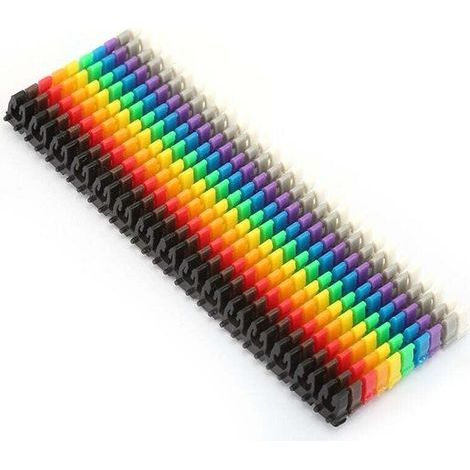 Repère Fil Electrique Marqueur de Câble de 09 Numéro Repère Clips de Fil Numérique en Plastique Étiquette du Tube de Fil de Câble Colorés (150 pièces 1,5 mm²) (1/4)