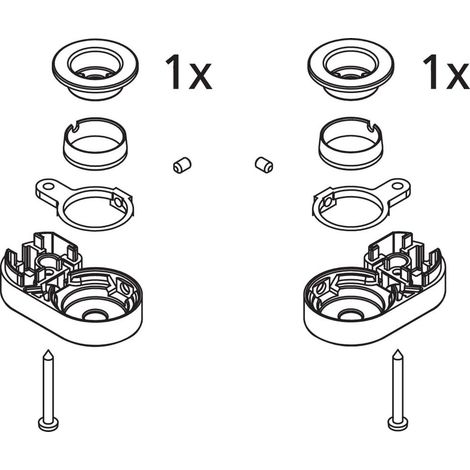 Kermi Lager Set unten, EBAT026, Silber Hochglanz, 2534014