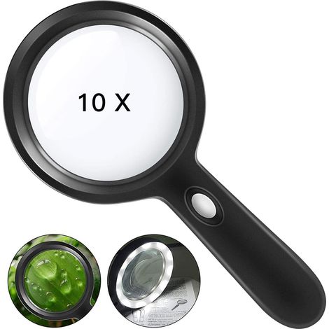 Loupe grossissante 10x avec lumière (1/5)