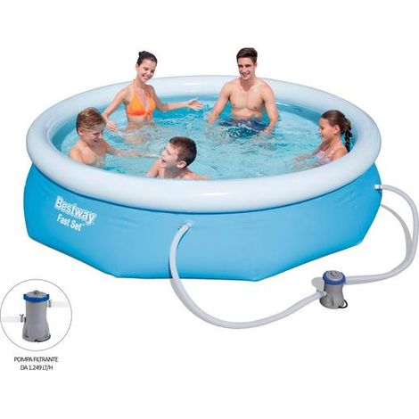 PISCINA GONFIABILE 305 X 76 CM AUTOPORTANTE FUORI TERRA POMPA FILTRO FAST SET