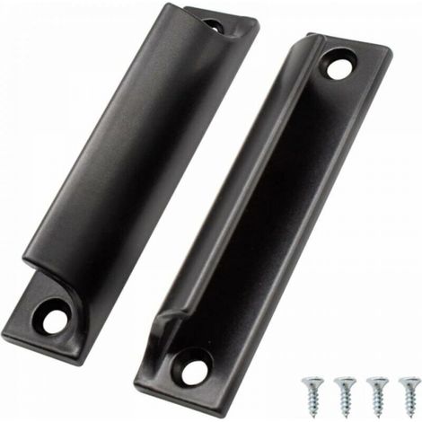 2PCS Poignée de Porte Coulissante, Aluminium Poignée Meuble, Poignee de Meuble Cuisine Noir, Disponible pour Portes de Balcon, Portes Coulissantes, Tiroirs (1/4)