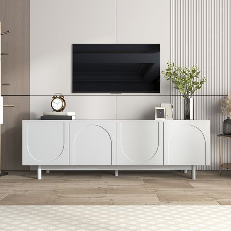 mueble TV blanco con 4 puertas 175 cm OKMYHOME (1/5)