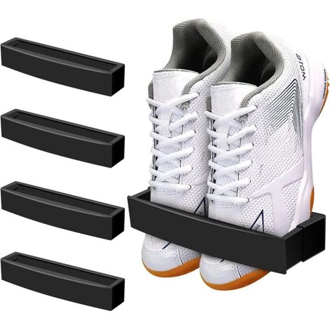 Lot de 4 étagères à chaussures murales réglables, organisateur de rangement pour chaussures, rangement pour camping-car, étagère à chaussures de porte (1/5)