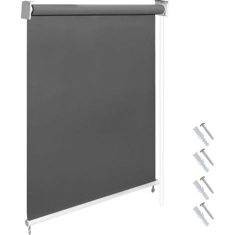 Store Vertical Extérieur 100x240 cm pour Balcon et Terrasse Protection Solaire Imperméable 80% Gris Foncé (1/5)