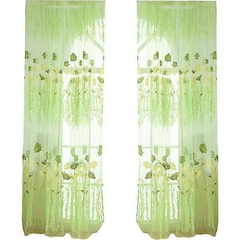 1 rideau transparent vert pour la décoration intérieure (1/3)