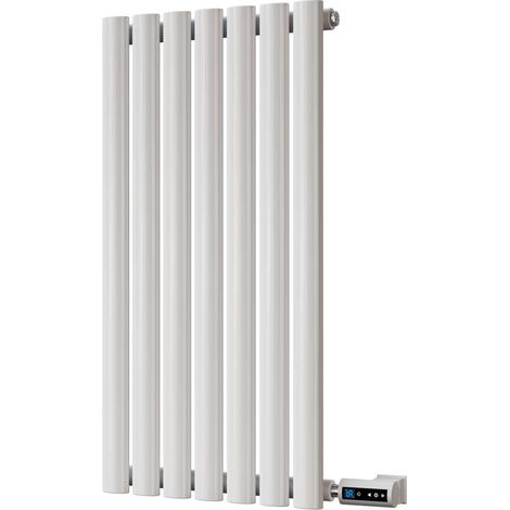 Omeara - White Horizontal Electric Radiator H800 x W406mm Single Panel 300w Thermostatic WIFI - Feet Included (1/2)