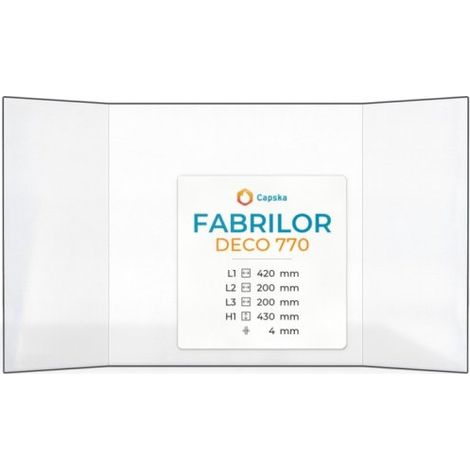 Vitre Fabrilor DECO 770 - Verre Prismatique pour insert - (200 + 420 + 200) x 430 mm (L2+L1+L3 x H1) - 4 mm (1/5)