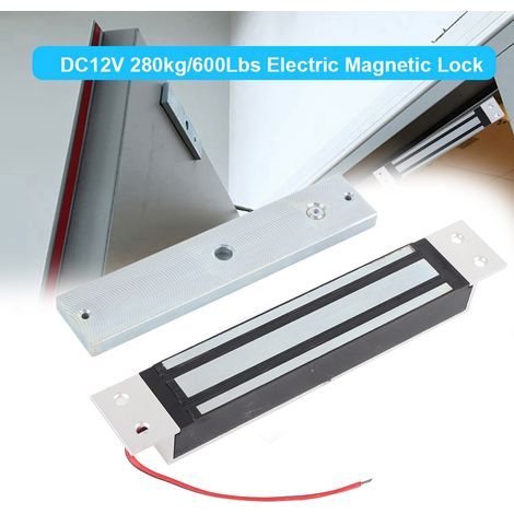 Serrure magnétique 280kg 12V à contact normalement fermé (NC), pour système de contrôle d'accès et porte sécurisée. (1/5)