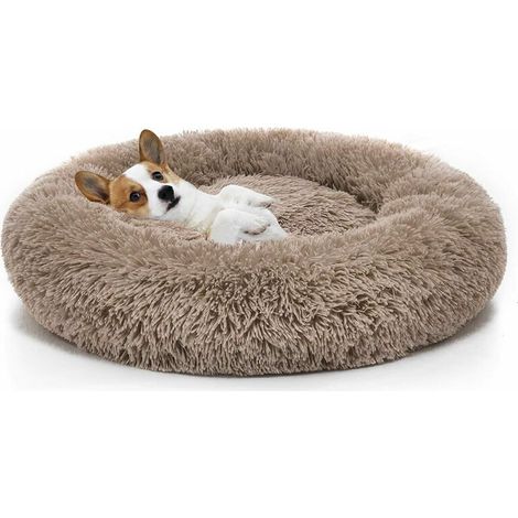 Orthopedic Dog Bed Comfortable Donut Cuddler Round Dog Bed Ultra Soft Washable Dog and Cat Cushion Bed (70cm,Brown) (1/5)