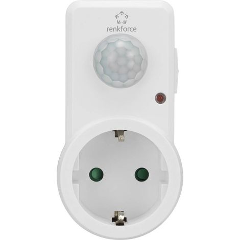 Renkforce 1588385 Spina intermedia Rilevatore di movimento ad infrarossi passivo PIR 120 ° Bianco IP20 (1/5)