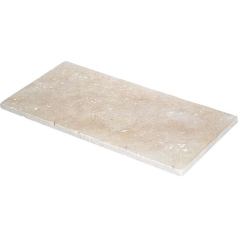 Carrelage Travertin Beige Clair 1er choix Vieilli - 40,6x20,3x1,2 cm (1/5)