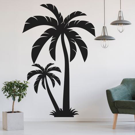 Sticker Mural - Palmiers - 337x515 cm - Noir (1/3)