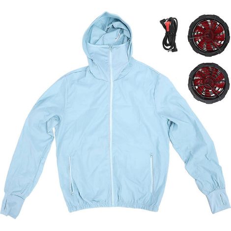 Klimatisierte Arbeitskleidung, Kühljacke, 3 Flügel, 3 Windstufenregulierung, USB-Anschluss, hoher Luftdurchsatz