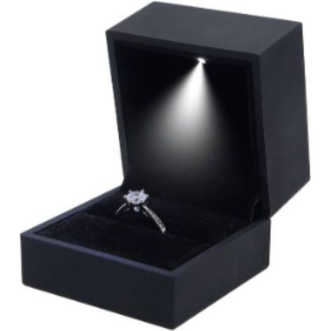 Scatola per anello di fidanzamento a LED, scatola per fede nuziale, scatola espositiva per gioielli, scatola per riporre anelli, scatola portagioie per santi nuziali (1/3)