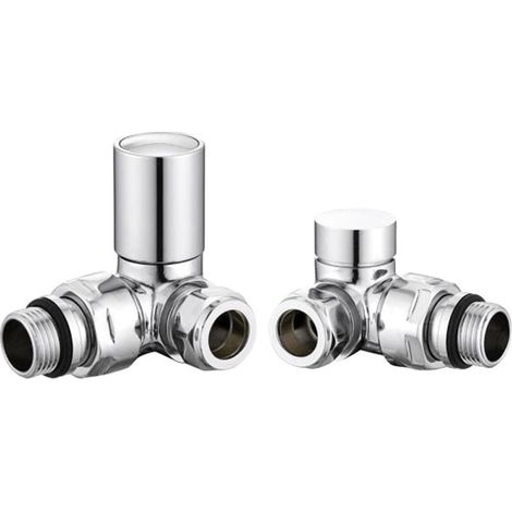 Heatwave Round Chrome Corner Radiator Valves Pair (1/2)