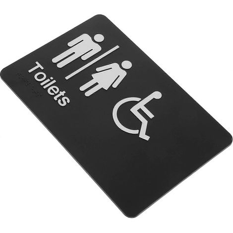Toilettes PMR porte extérieure adaptée signalétique braille adhésif éponge unisexe (1/5)