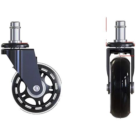 Ruota per sedia da ufficio, universale, superficie di scorrimento liscia, 3 pollici-a, diametro del gambo 11 mm (1/2)