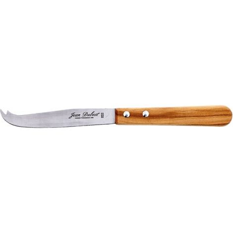 Couteau à fromage Jean Dubost Tradition Olivier lame acier inox poli manche bois clair