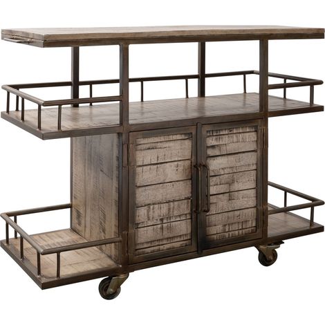 Servierwagen Mango117x46x94 braun lackiert HEAVY INDUSTRY 267 (1/3)