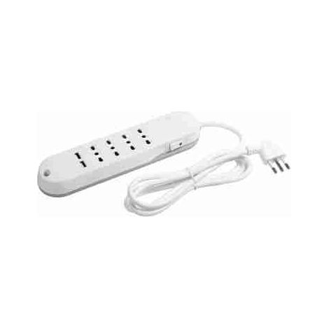 BTI3636DBU Multipresa SLIM bipasso con 2 prese USB, interruttore safe e cavo - bianca