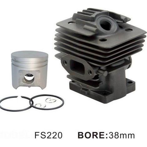 Cylindre FS220 (38mm) 4119 020 1204, alésage de 38 mm, avec segments de piston, convient pour la débroussailleuse STIEL FS220. (1/5)