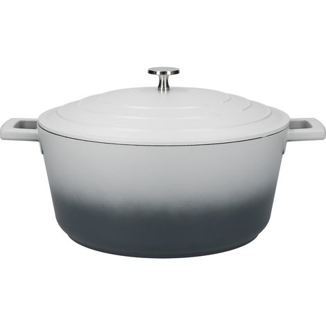 MasterClass Cacerola con tapa, grande 5L/28 cm, aluminio fundido ligero, apta para horno y placa de inducción, gris ombre