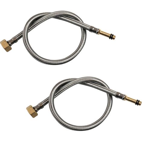 Lot de 2 raccords flexibles en acier inoxydable tressé M10 (10 mm) x 60 cm de long (1/5)