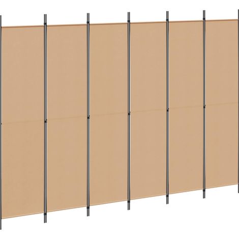 6-Panel Room Divider Beige 300 x 220 cm Fabric vidaXL