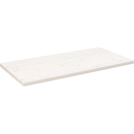 Tischplatte Weiß 110x55x2,5 cm Massivholz Kiefer Rechteckig