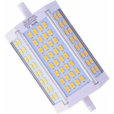 Ampoule LED R7S 118mm Dimmable 30W, LED Linéaire Projecteurs de type J à double extrémité (200W 300W Halogène T3 Equivalent), 3000LM 4000K, Lampes murales/de sécurité/de sol (Blanc Naturel) (1/5)