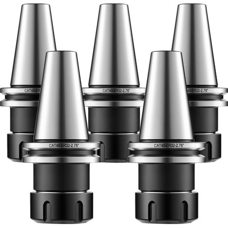 VEVOR Porte-outil CAT40 ER32 5 PCS Mandrin a Pinces CAT40 de Precision pour Fraiseuses, Perceuses a Colonne, Vitesse Max. 4000 tr/min, TIR 0,0004 pouce, avec Etui de Rangement Etiquete Individuel (1/5)