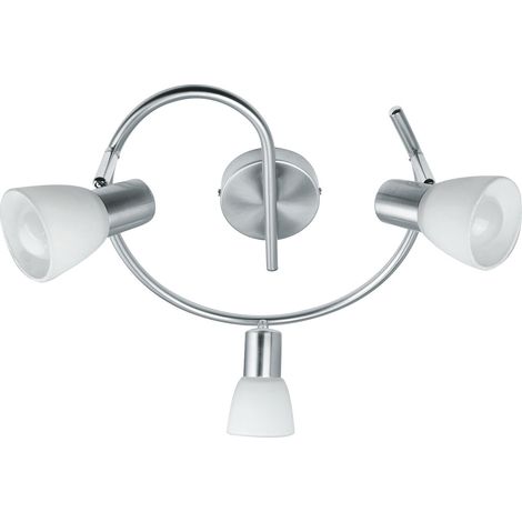 Spot MITO in metallo nichel con tre diffusori orientabili in vetro (1/2)
