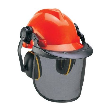 VISIERA RETE METALLO + ELMETTO + CUFFIA EINHELL  H.CM 19