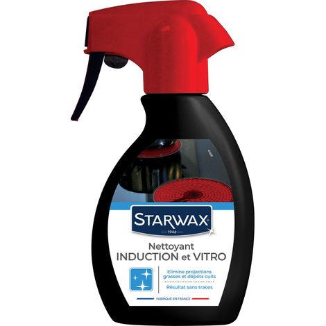 Starwax – Nettoyant vitrocéramique induction 250ml – Élimine graisses et débordements – Format pulvérisateur pratique pour usage quotidien