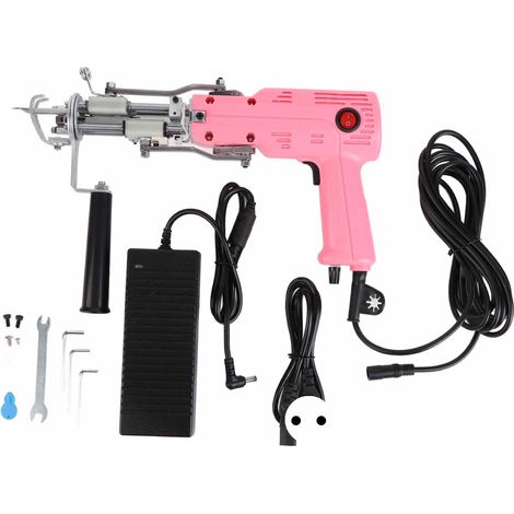 Kit Pistolet Tufting Rose Poignée Réglable 360° Fonctionnement Simple Tapis Velours Coupé 100-240V Prise UE (1/5)
