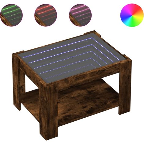 Maison Exclusive - LED-Couchtisch Räuchereiche 73x53x45 cm Holzwe