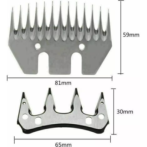 2 Lames de rechange, 13+4 dents, métal dur, pour tonte moutons et animaux (1/5)