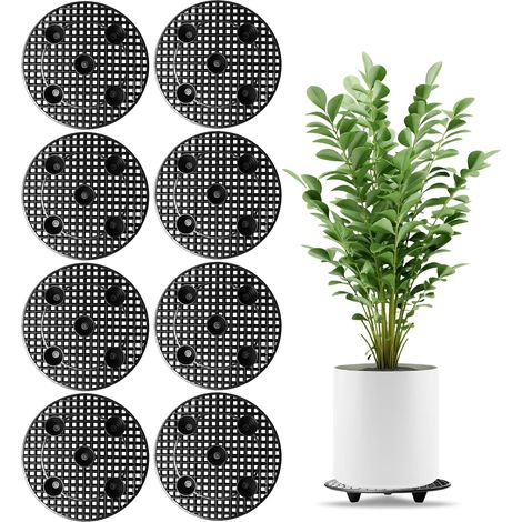 Elevator Flower Pot Mesh Pad,8 Pieces 30cm Elevators Flower Pot Mesh Pad,Mesh Gardening Flower Pot Mat,Round Flower Pot Elevators for Patio or Patio,Indoor Garden (1/5)