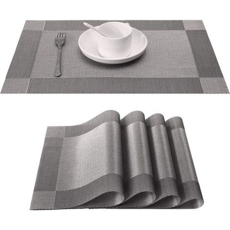 Set mit 4 PVC-Untersetzern, rutschfest, umweltfreundlich und abwaschbar, für Küche, Garten und Esszimmer. (1/5)