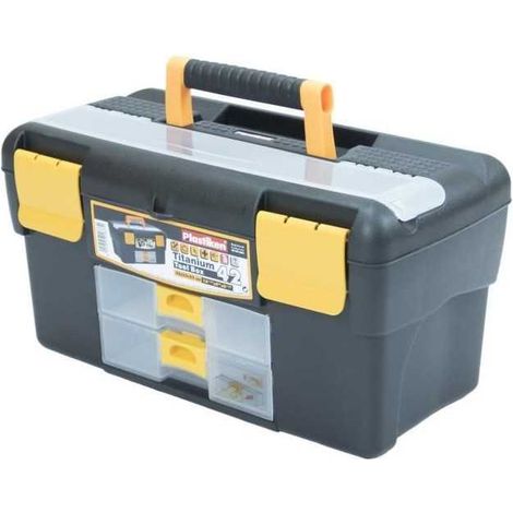 Werkzeugkiste - Plastiken - 81042SCHWARZ - 42 cm - Titan - Aus Kunststoff