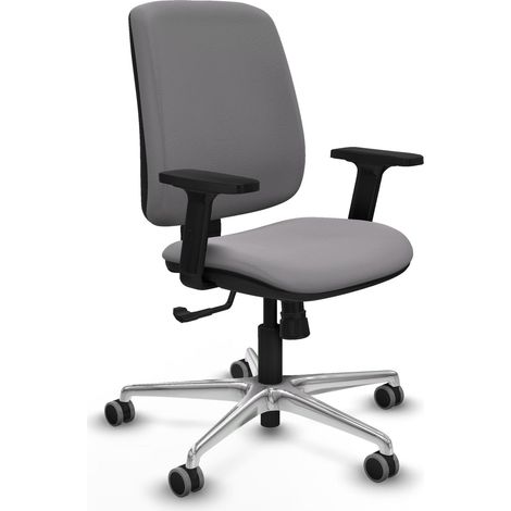 Sedia ufficio piqueras y crespo Alares grigio similpelle alluminio (1/2)