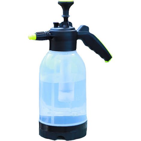 Transparenter, tragbarer 2-Liter-Druckregner, tragbare manuelle Gießkanne für Gartenpflanzen und Rasenflächen. (1/5)
