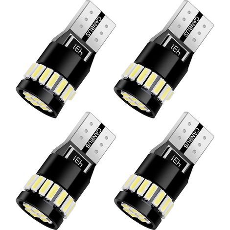 4PCS T10 LED Ampoules de Voiture 21 LEDs 6000K Lumière Blanc Froid,Lampe Canbus Sans Erreur W5W T10 194 168 2825 158 175 pour Lampes de Lecture,Dôme,Feux,Coffre,Plaque d'immatriculation (1/5)
