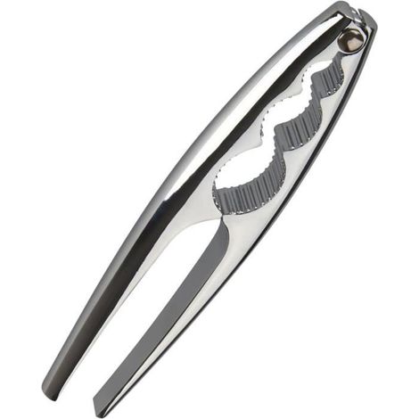 Ecleanfy - Casse-noix haut de gamme, casse-noix, casse-noix et casse-crustacés, acier chromé, argent