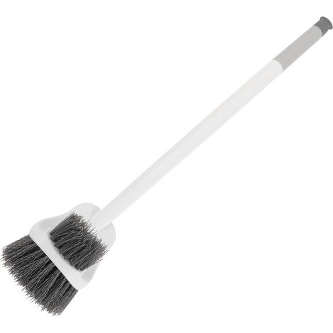 Brosse WC, blanc, long manche, pour WC, salle de bain et sol (1/5)
