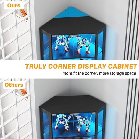 Vitrine d’angle – Portes en verre, meuble vitré, adaptée aux objets de collection et spiritueux – Mise en valeur optimale (1/4)