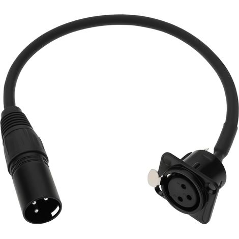 XLR Female 3-Pin to XLR Male Panel Mount Cable, XLR Type D Through-Panel Cable, 30cm, for Audio Equipment, Reverb, Microphone (Female to Male) (1/4)