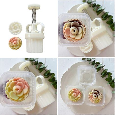 Outils de pâtisserie en forme de camélia pour la confection de gâteaux de lune (tampons en ABS). (1/4)