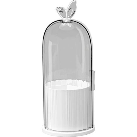 BelleRise - Porte-brosses à dents avec couvercle, boîte de rangement de salle de bain transparente pivotante à 360°, design multi-compartiments (1/5)
