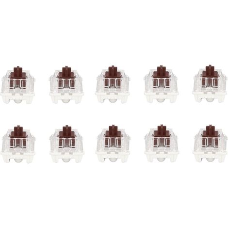 Packung mit 10 mechanischen Tastaturschaltern, braune Schalter, hochwertiges ABS, filigrane Konstruktion, lange Lebensdauer. (1/5)